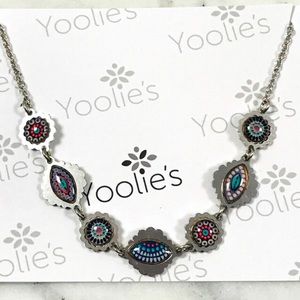 Yoolies Blue Patterned Boho Necklace-NWT-Boutique